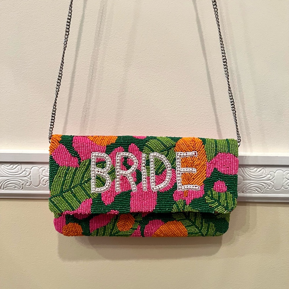 Colorful Beaded Bride Clutch